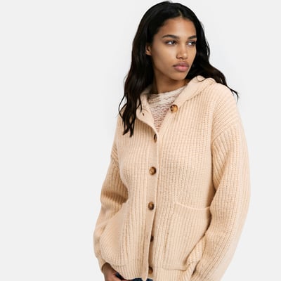 Loose-Fitting Button-Up Hooded Cardigan LA REDOUTE COLLECTIONS