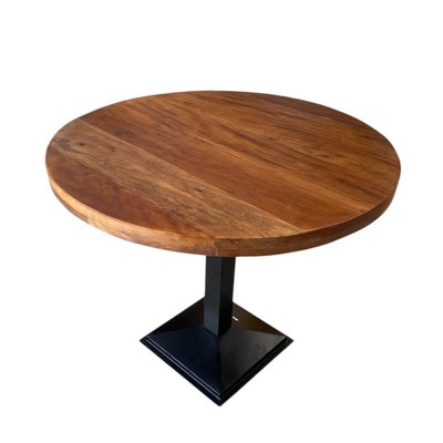 Table repas ronde en bois massif recyclé - INDY MATHI DESIGN
