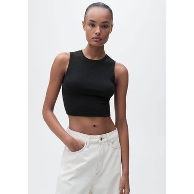 Crop top coton sans manches MANGO