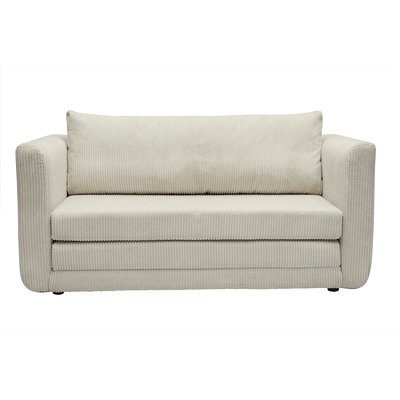 Canapé convertible 2 places en tissu velours côtelé beige LEON MILIBOO