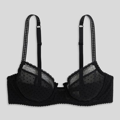 Soutien-gorge corbeille balconnet ADELE en tulle flocké MONOPRIX
