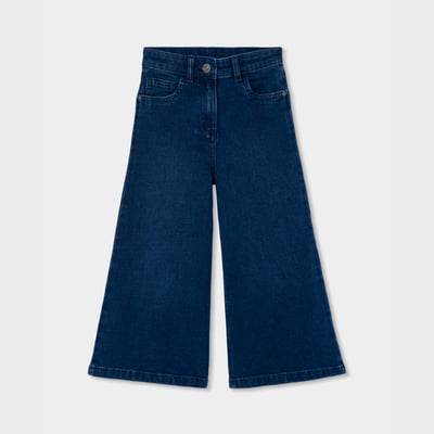 Pantalon denim fille wide leg élastique BOBOLI