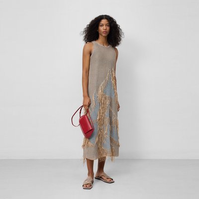 Longue robe en jacquard à franges ADOLFO DOMINGUEZ