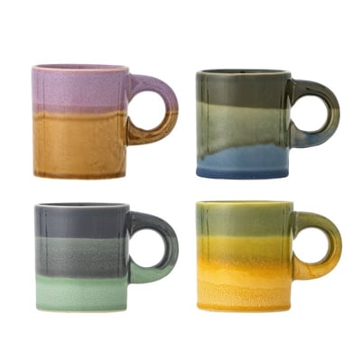 Tasses à café grès  JORIS set de 4 BLOOMINGVILLE