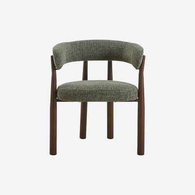 Lot de 2 chaises en tissu et métal finition noyer avec accoudoirs BRYNE HABITAT