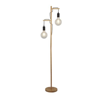 Lampadaire WOODY 2x10W E27 Noir  de pin BOUTICA-DESIGN
