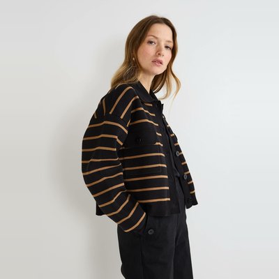 Veste en maille unie en coton MONOPRIX