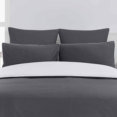 Housse de couette bicolore en percale coton ROSE WOOD SENSEI MAISON