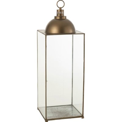 Lanterne bronze élégante en verre pour bougie ambiance chaleureuse RECOLLECTION