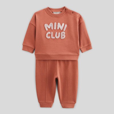 Ensemble sweat brodé et jogging uni en coton BIO GOTS BOUT'CHOU