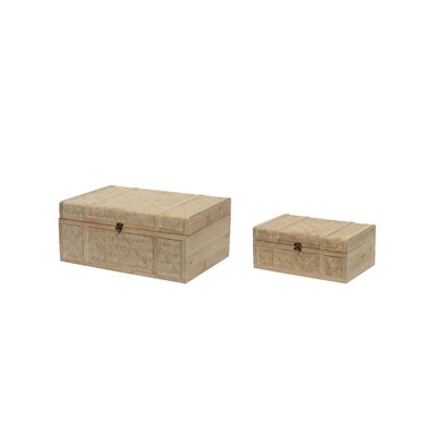 Lot de 2 valises bambou KAEMINGK