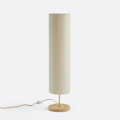 Lampadaire travertin et lin plissé, Polaro LA REDOUTE INTERIEURS
