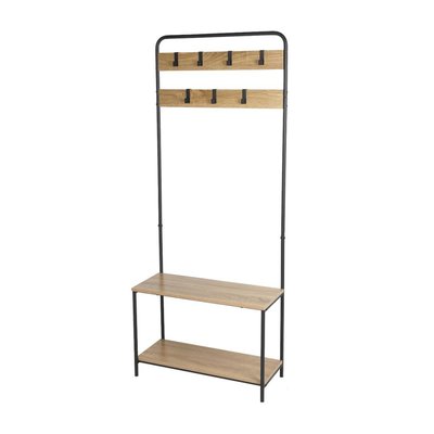 Vestiaire En Métal Porte-manteaux Avec 2 étagères DECORATIE