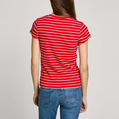 T-Shirt Côtelé À Rayures PEPE JEANS