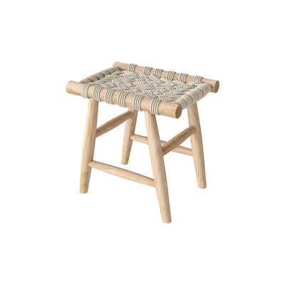 Tabouret en macramé et branche de teck (à l'unité) - KIRA RENDEZ-VOUS DÉCO