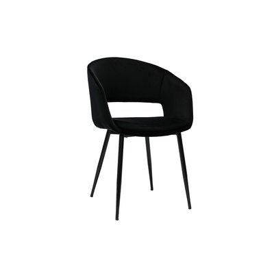Chaise design en velours pieds métal PRISMA MILIBOO