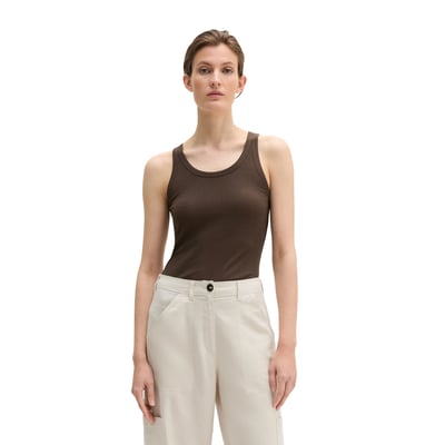 Débardeur côtelé slim en jersey de coton modal bio MARC O'POLO