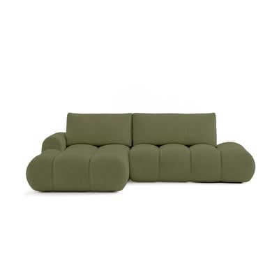 Canapé d'Angle Convertible en Tissu bouclette 4 places - YULIN BEST MOBILIER
