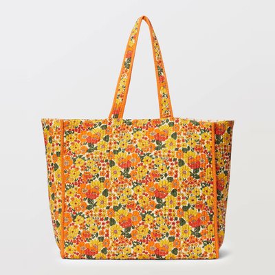 Tote bag matelassé imprimé, BIO GOTS MONOPRIX