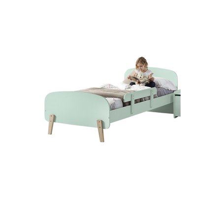 KIDDY Lit simple en laque et brut et sommier + Barrière de sécurité VIPACK