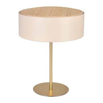 Lampe En Métal Doré Avec Abat-jour Bambou DECORATIE