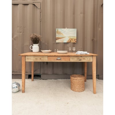 Table à manger de ferme en bois Romy N°1587 - Bon état DEBONGOUT