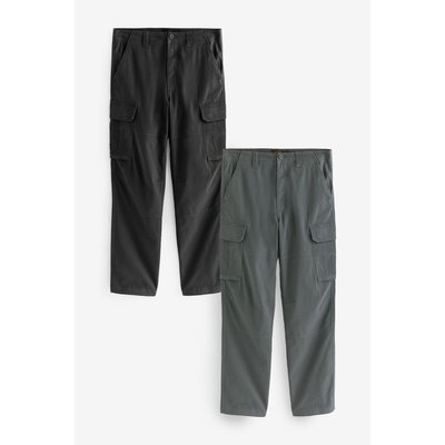 Pantalons cargo droits stretch, lot de 2 NEXT