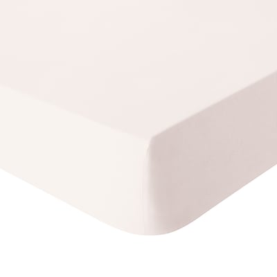 Drap housse uni en percale de coton lavée, bonnet de 35cm, DELICATE ESSIX