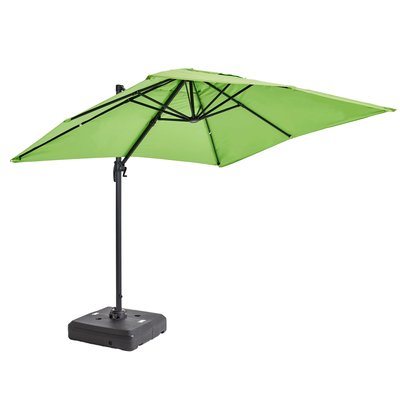 Parasol déporté rotatif 360° 2 x 3m et dalle à lester sur roues, AMALYA OVIALA