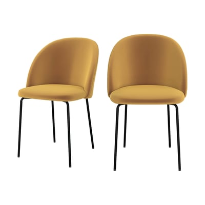 Lot de 2 chaises en velours - KARL MAISON PAVANE