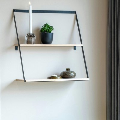 Etagère murale moderne en bois 2 plateaux TALLINN PIER IMPORT
