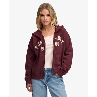 Sweat à capuche zippé court Athletic Essential coupe décontractée SUPERDRY