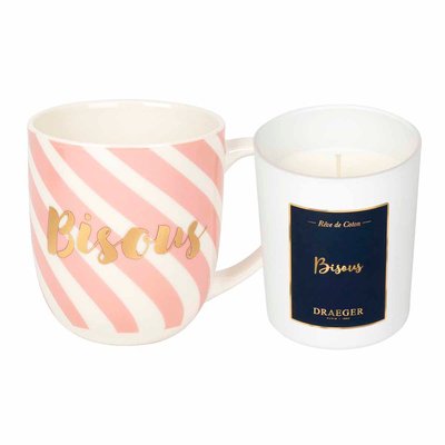 Lot Mug & Bougie " Bisous " DRAEGER PARIS