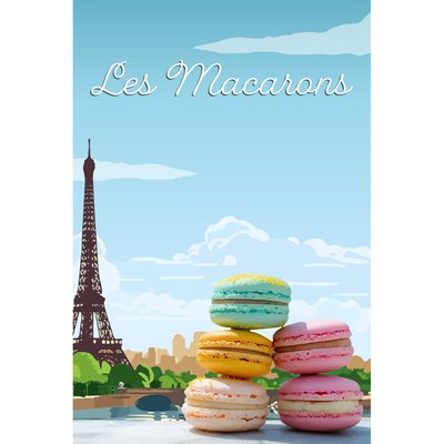 Tableau Mural Illustration Macarons CUISINE CEANOTHE