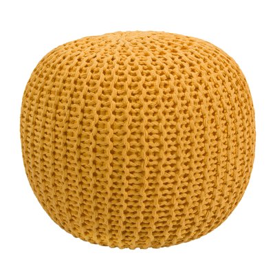 Pouf tricot rond en coton D40 cm - ELISA RENDEZ-VOUS DÉCO