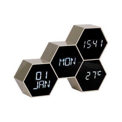 Réveil Six 4 facettes hexagonale PRESENT TIME