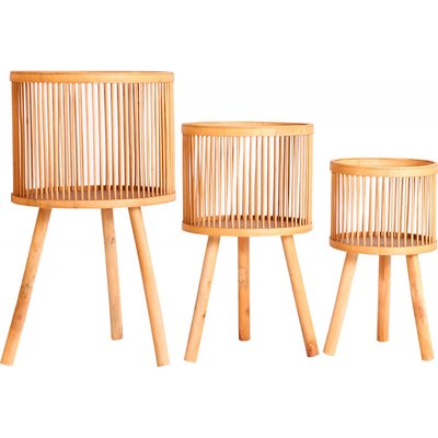Cache-pots en bambou, rond (lot de 3) RECOLLECTION