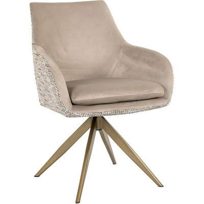 Chaise pivotante tendance en velours kaki RECOLLECTION