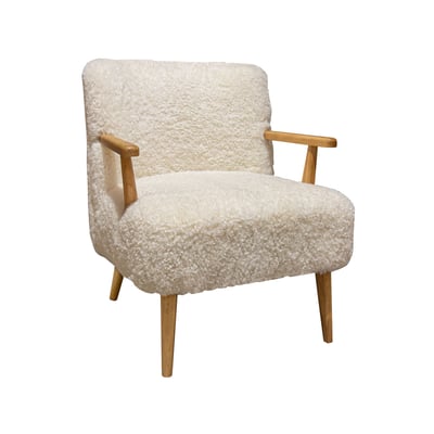 Fauteuil en tissu et structure en bois, ELIOT NOW'S HOME