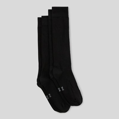 Chaussettes hautes unies en coton MONOPRIX