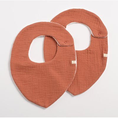 Lot de 2 bavoirs en gaze de coton SAUTHON