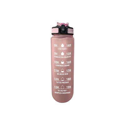 Gourde de motivation hydratation rose ARTIME