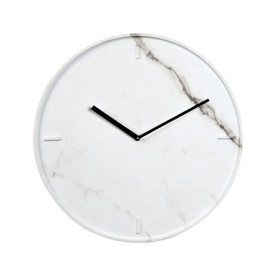 40cm White Marble Veneer Round Wall Clock SO'HOME