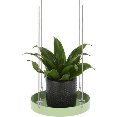 Support à plantes rond à suspendre vert Diamètre de 14 cm JARDINDECO