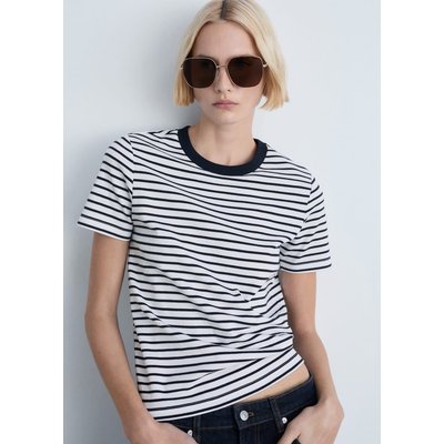 T-shirt manches courtes en coton à rayures MANGO