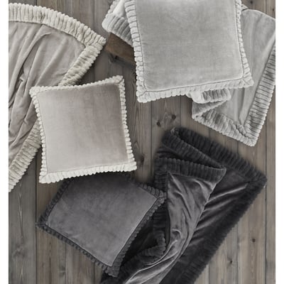 Velvet And Faux Fur Throw - Cool Tones CATHERINE LANSFIELD