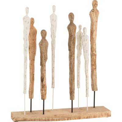 Figurine élégante en bois et aluminium  naturel décoration RECOLLECTION