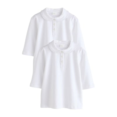 Polo coton stretch à volants fille, lot de 2 NEXT