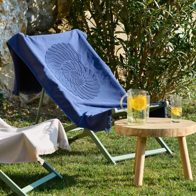 Drap de plage Coquillage - Eponge jacquard ciselée 550 g/m² TRADITION DES VOSGES
