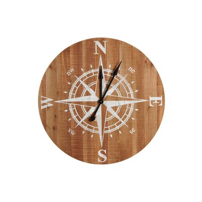 Horloge boussole en bois AUBRY GASPARD